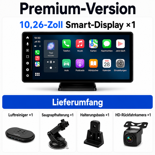 Aotorobo Aero – Intelligentes Fahrzeug-Infotainmentsystem mit Wireless CarPlay, Android Auto, Navigation und Multimedia